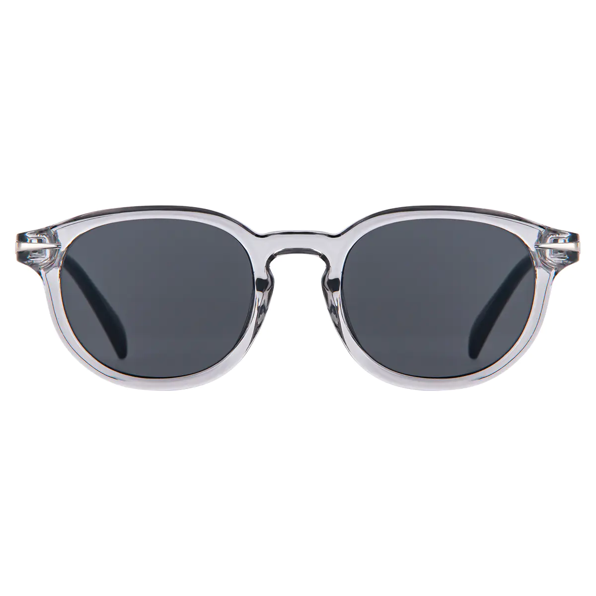Oval Transparent Gray Sunglasses