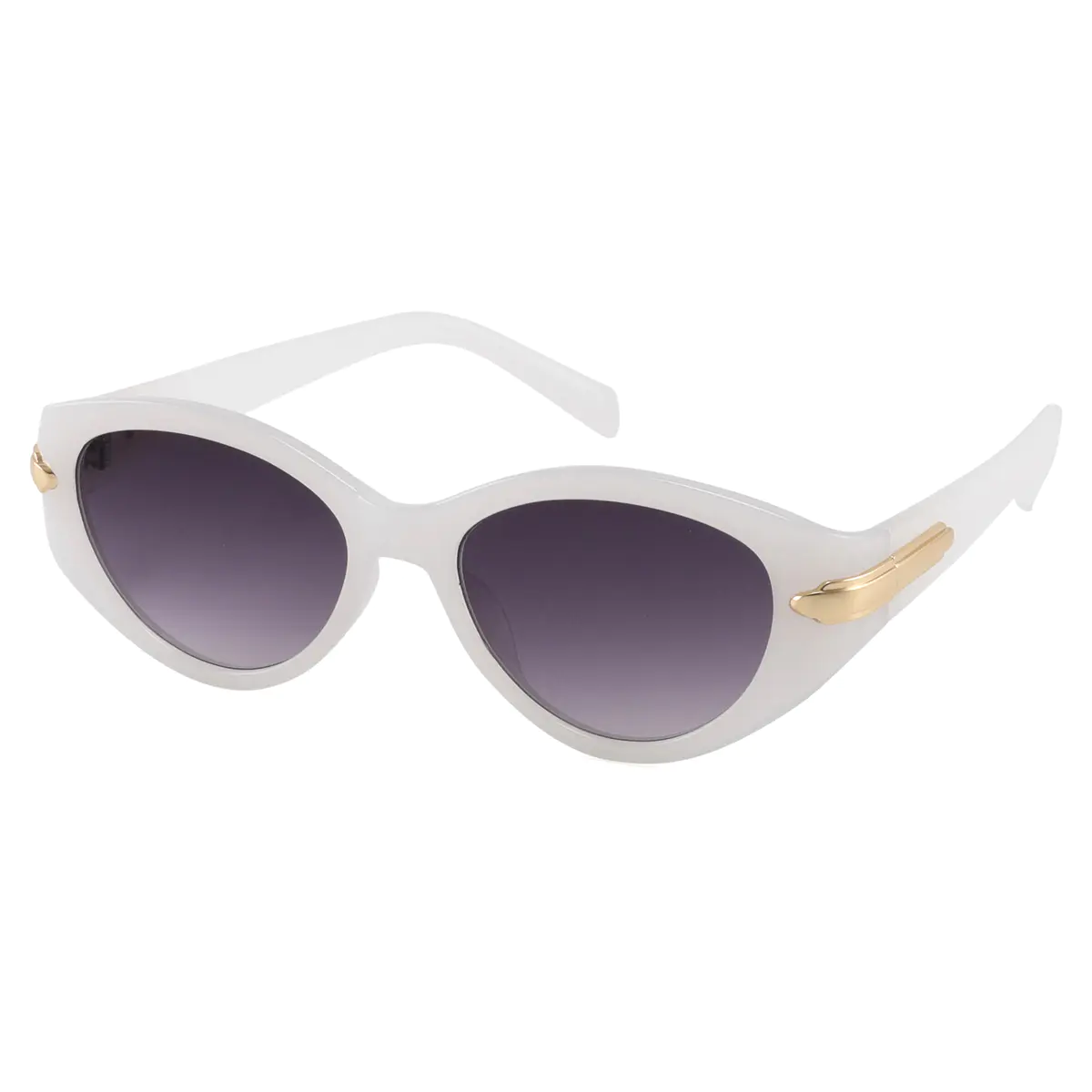Oval White Sunglasses