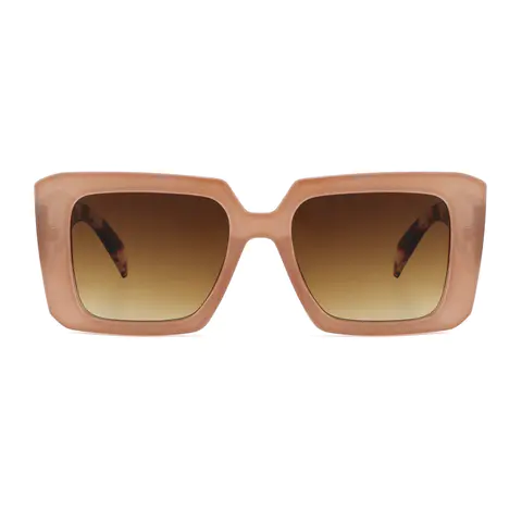 Square Light Brown Sunglasses