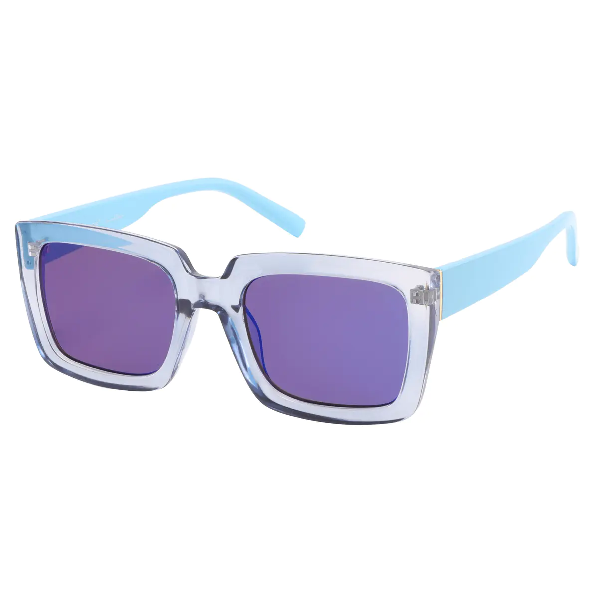 Square Transparent Blue Sunglasses