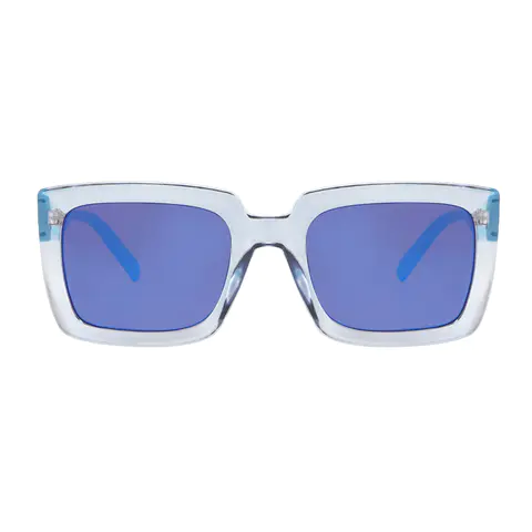 Square Transparent Blue Sunglasses