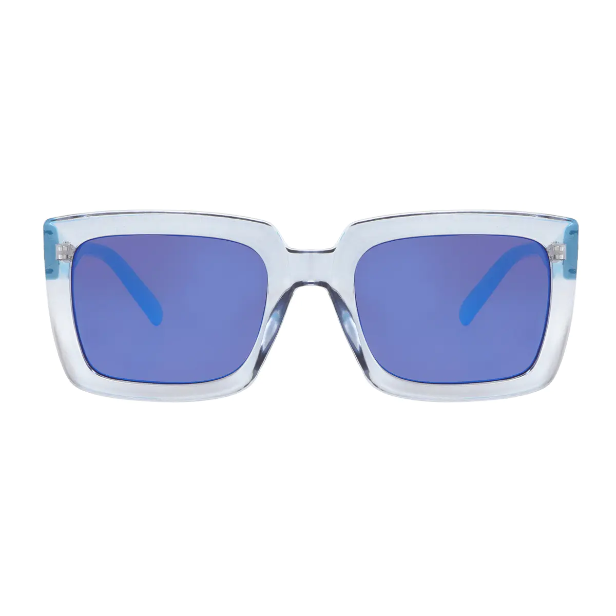 Square Transparent Blue Sunglasses