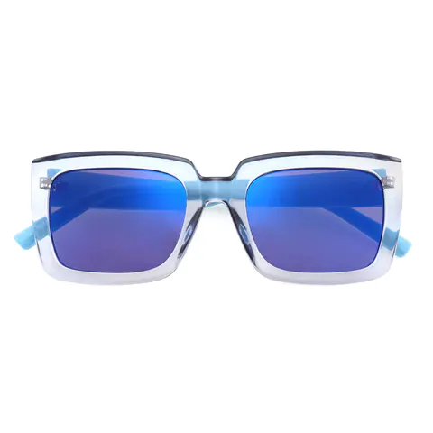 Square Transparent Blue Sunglasses
