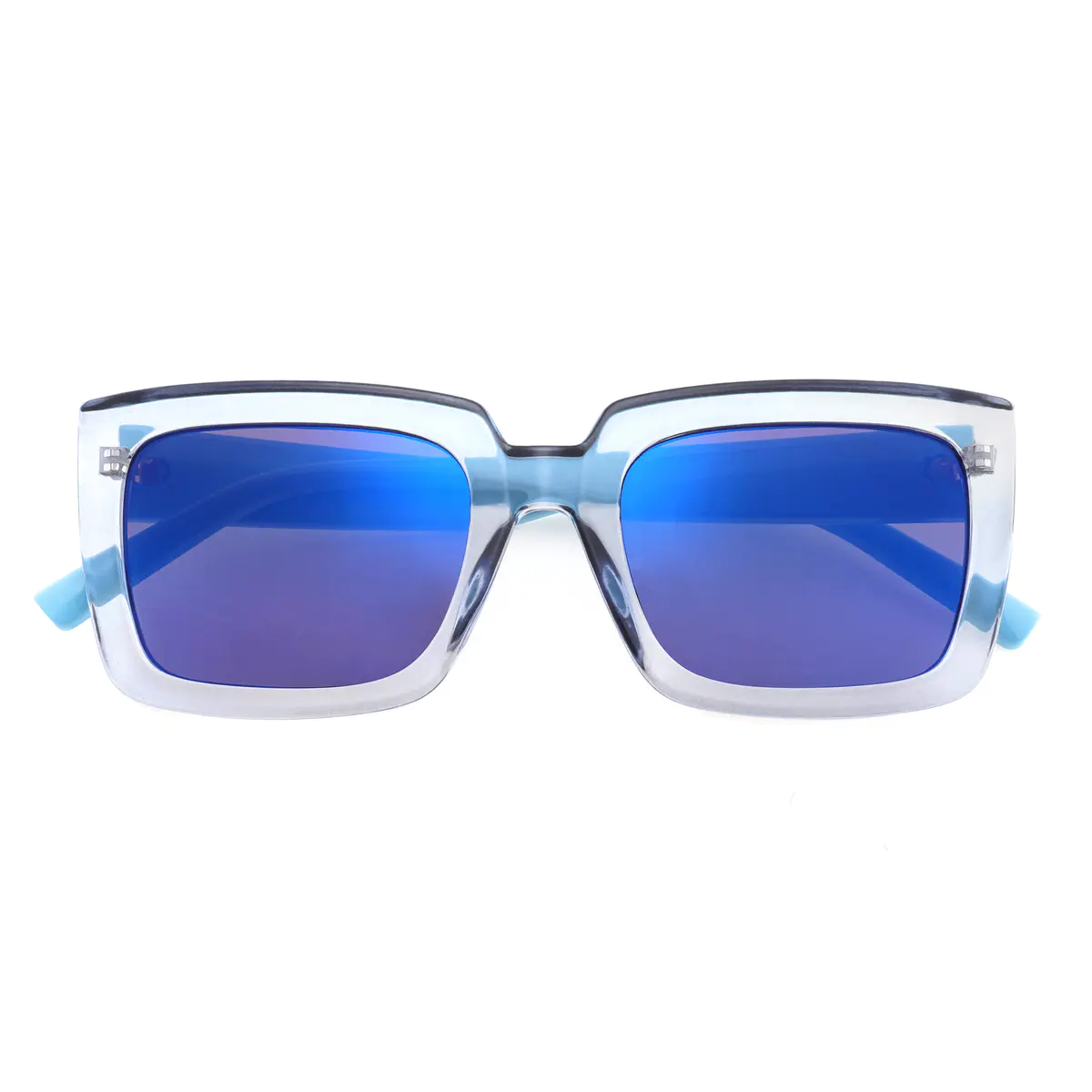 Square Transparent Blue Sunglasses