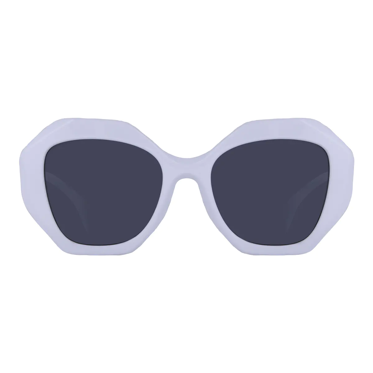 Geometric White Sunglasses