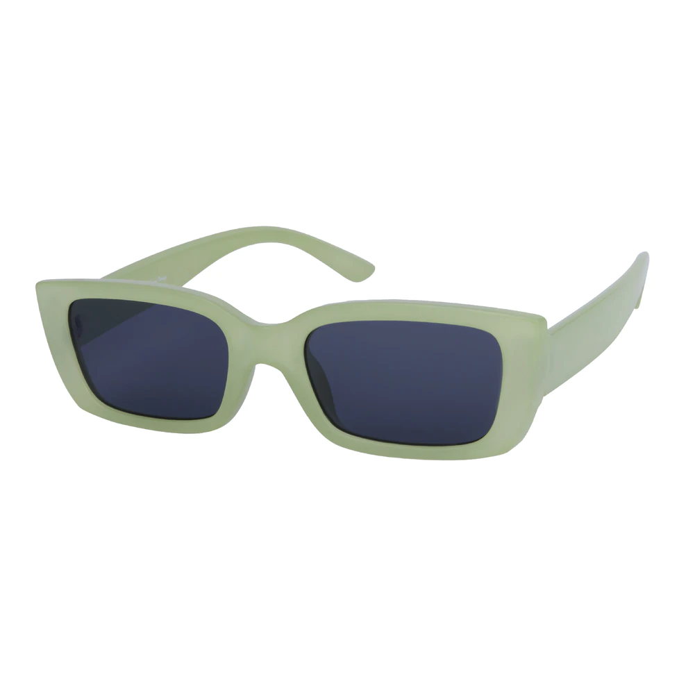 Rectangle Transparent Green Sunglasses