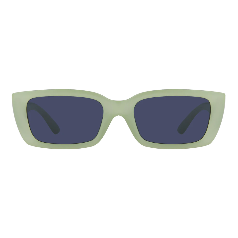 Rectangle Transparent Green Sunglasses