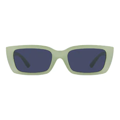 Rectangle Transparent Green Sunglasses