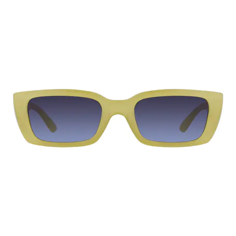 Rectangle Transparent Yellow Sunglasses