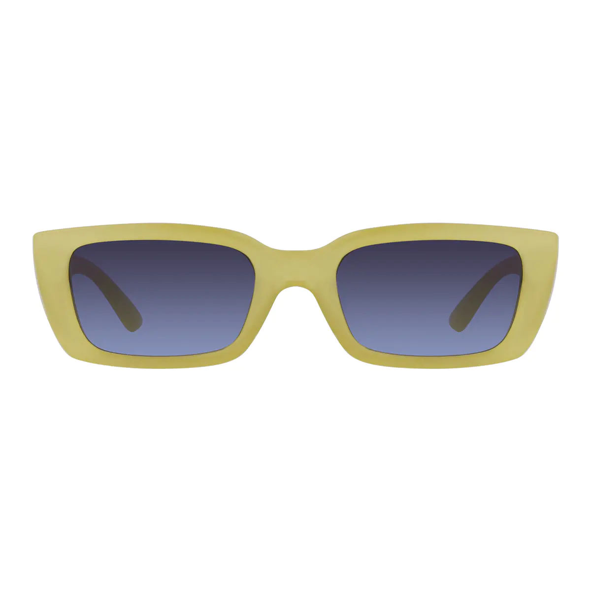 Rectangle Transparent Yellow Sunglasses