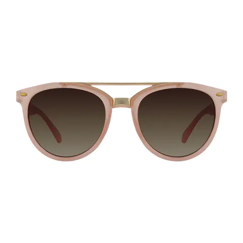 Browline Transparent Pink Sunglasses
