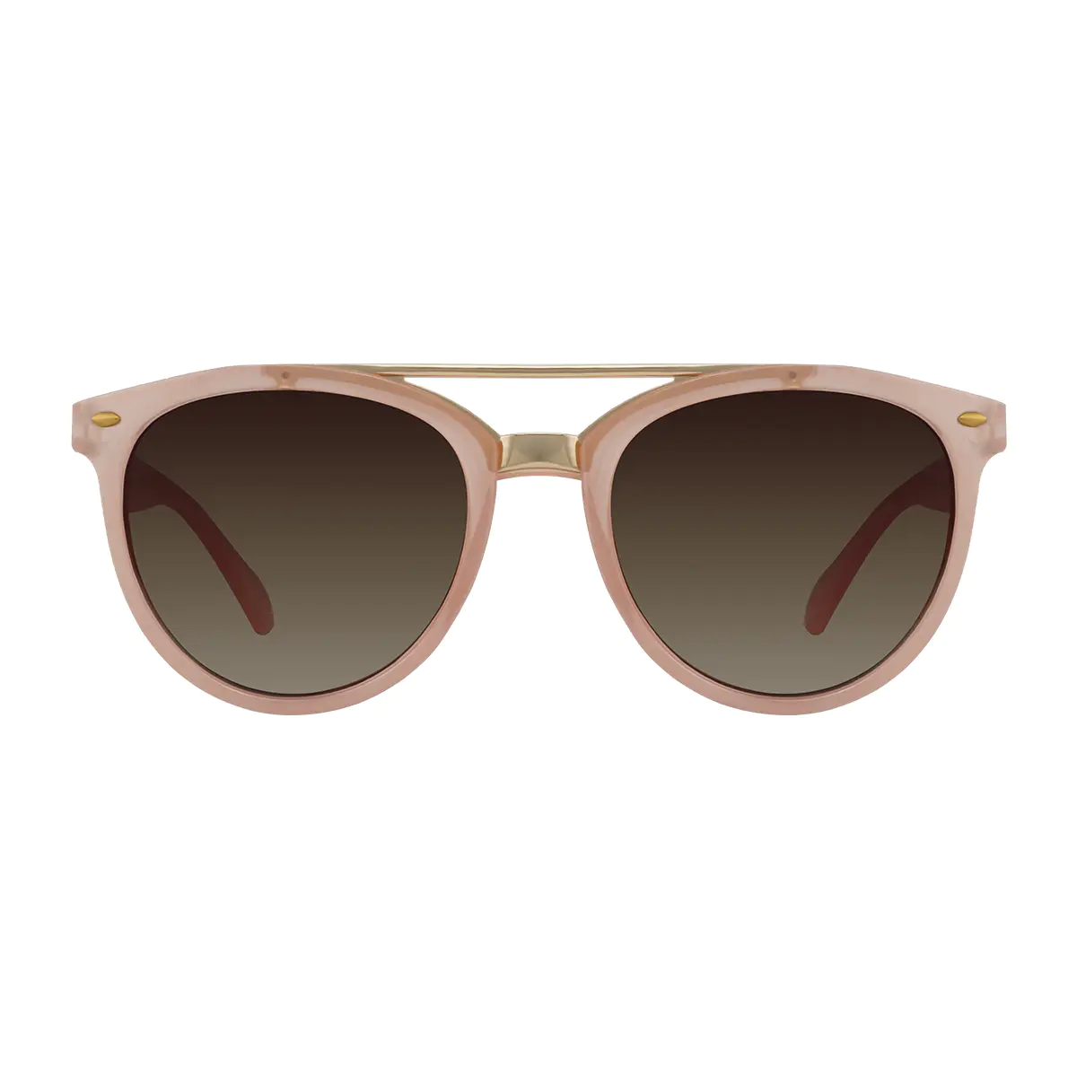 Browline Transparent Pink Sunglasses