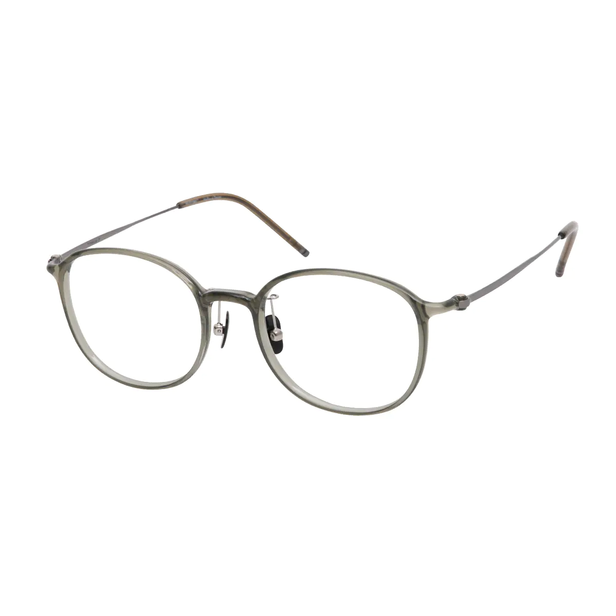 Oval Transparent Green Eyeglasses