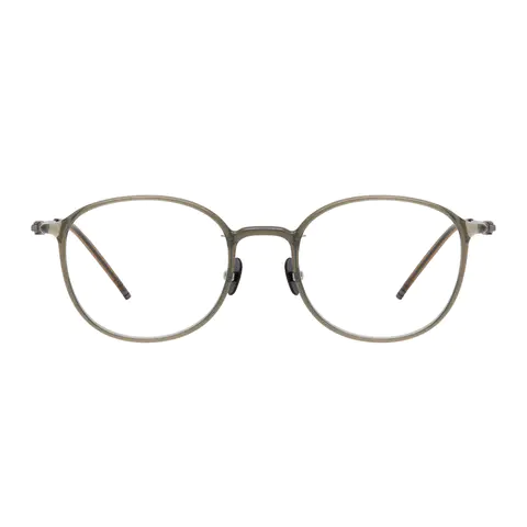 Oval Transparent Green Eyeglasses