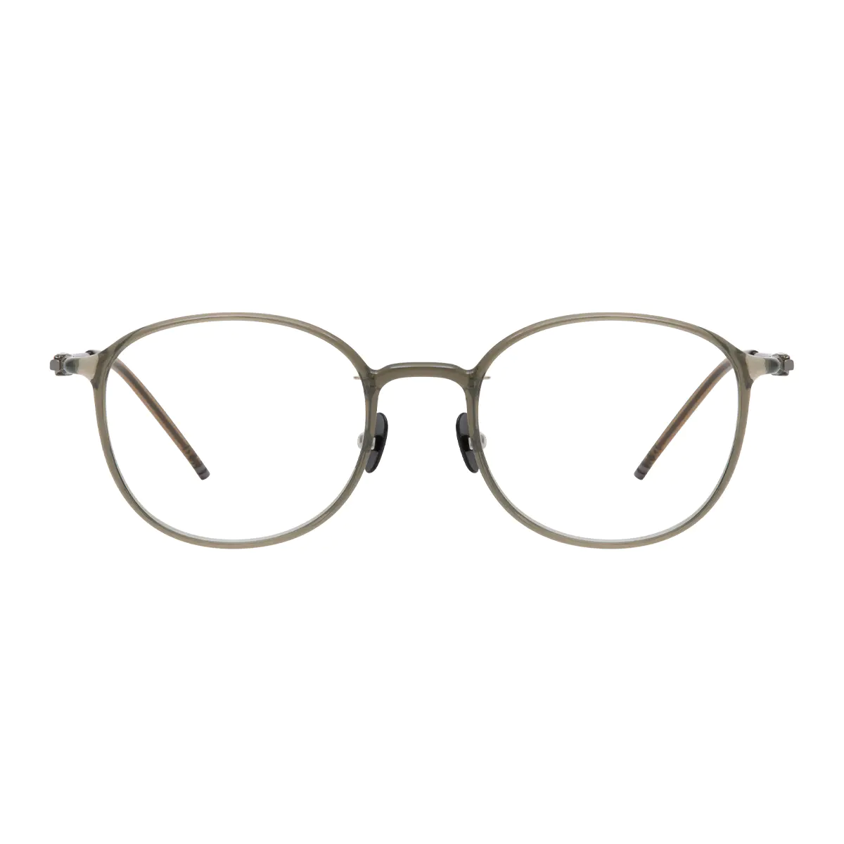 Oval Transparent Green Eyeglasses