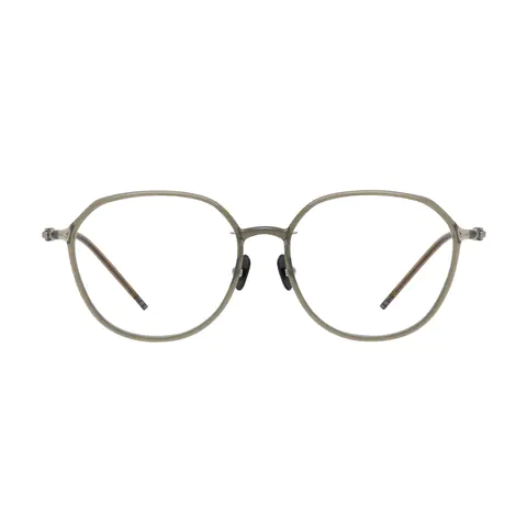 Square Transparent Green Eyeglasses