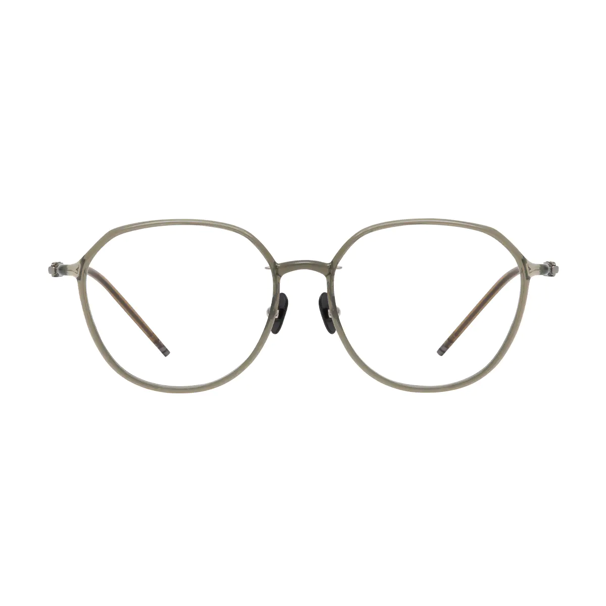 Square Transparent Green Eyeglasses