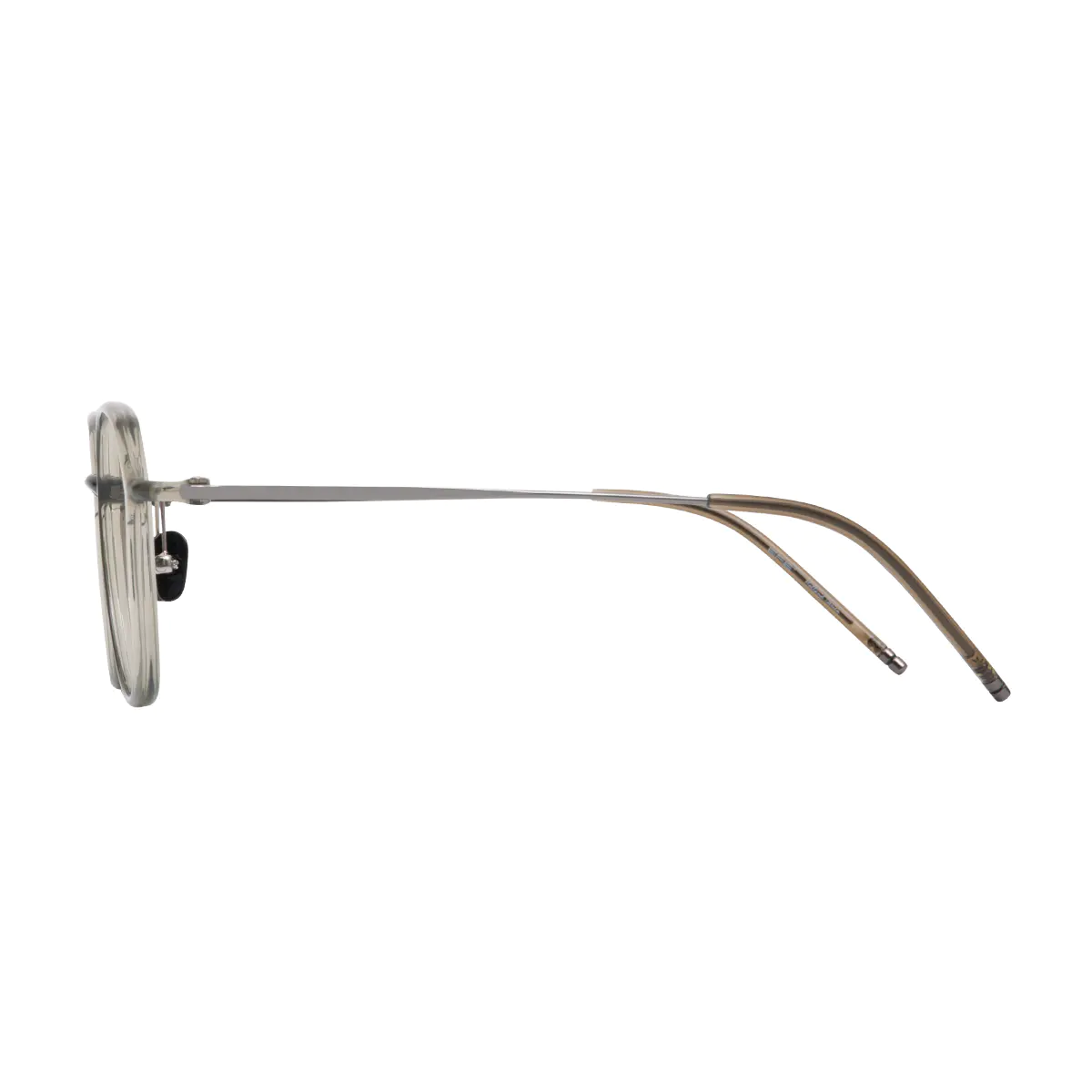 Square Transparent Green Eyeglasses