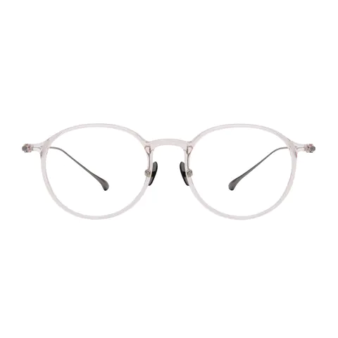 Round Transparent Pink Eyeglasses