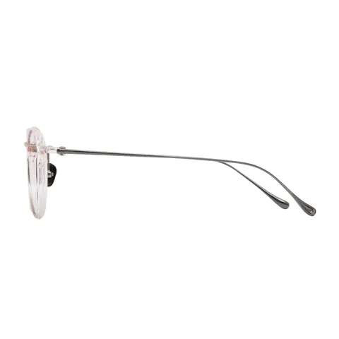 Round Transparent Pink Eyeglasses