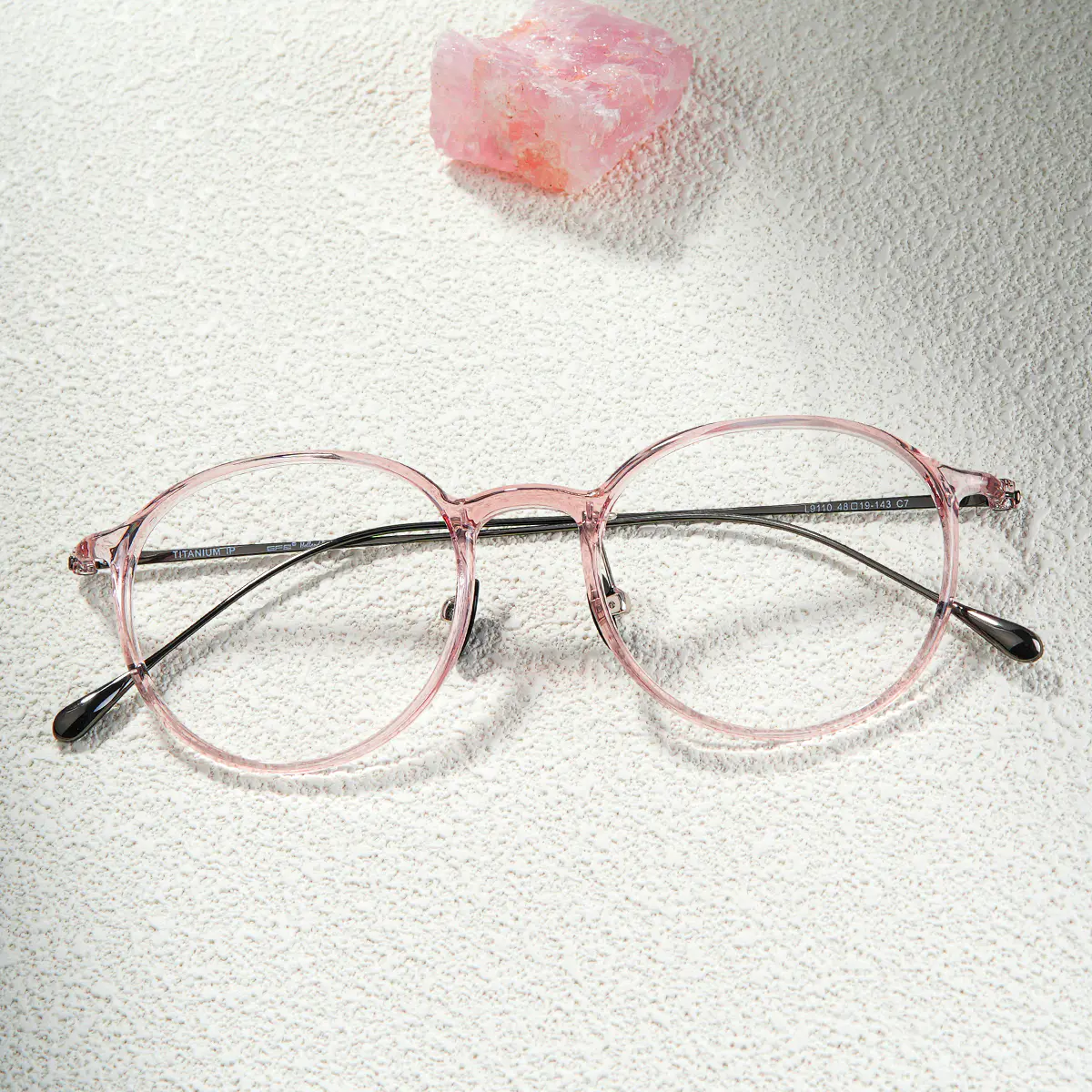 Round Transparent Pink Eyeglasses