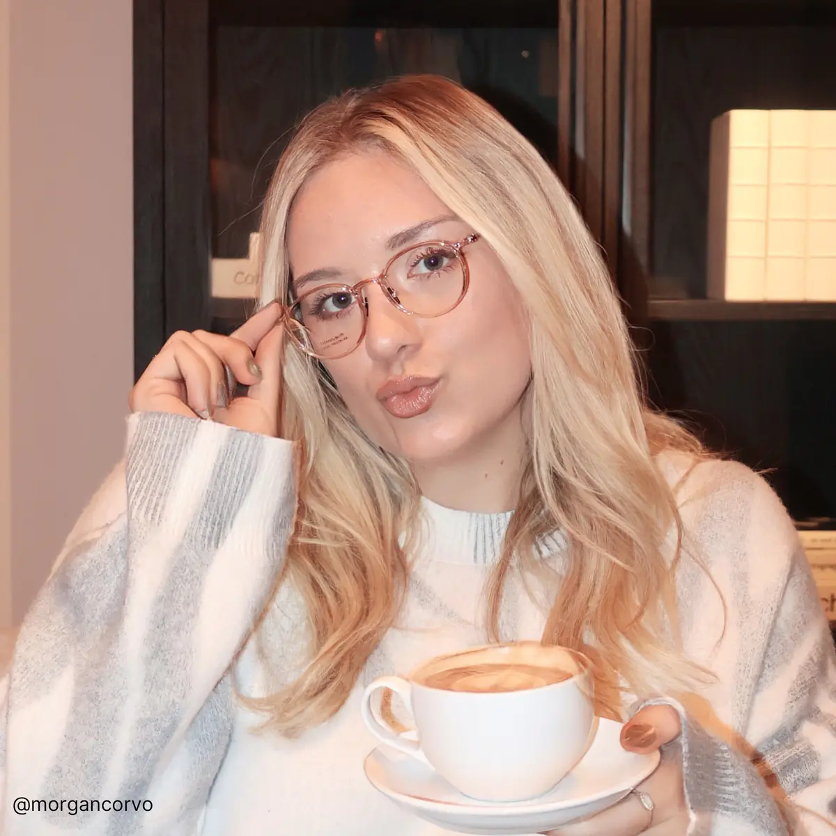 Round Transparent Pink Eyeglasses