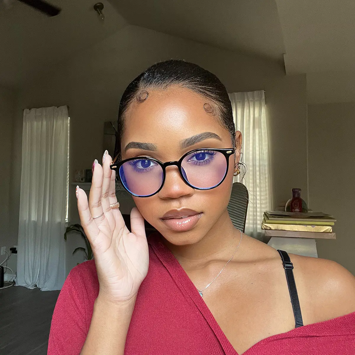 Oval Black Reading Glasses