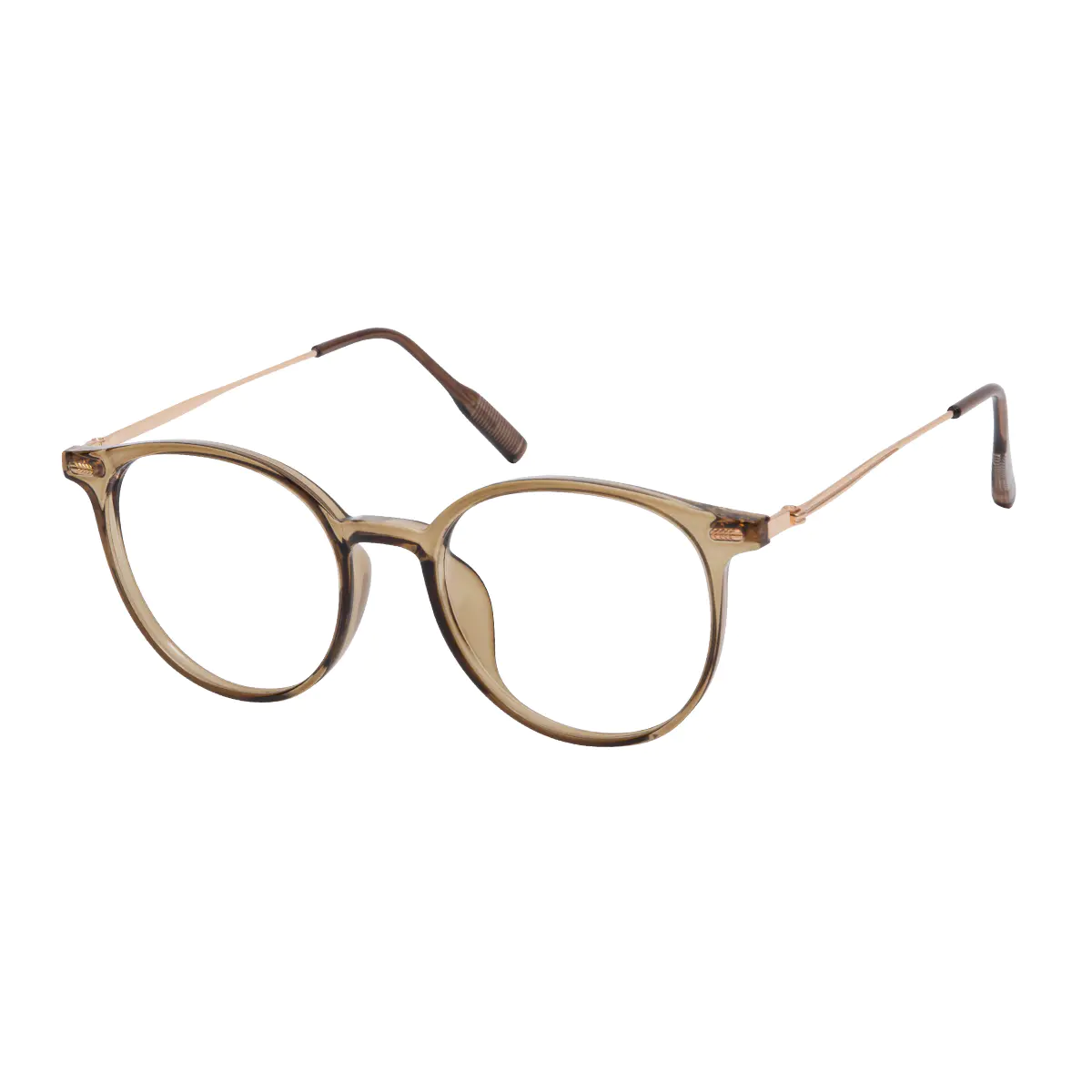 Oval Transparent Green Reading Glasses