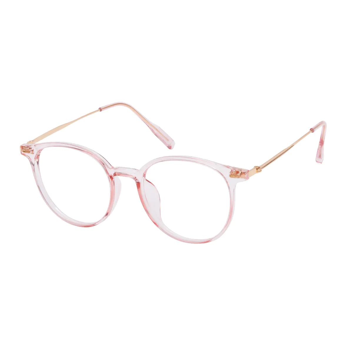 Oval Transparent Pink Reading Glasses