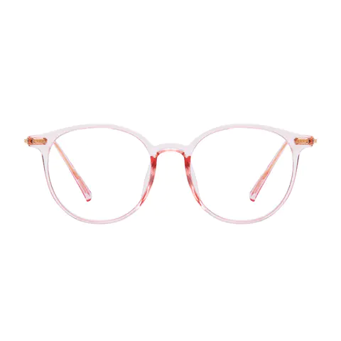 Oval Transparent Pink Reading Glasses