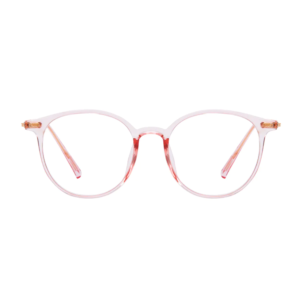 Oval Transparent Pink Reading Glasses