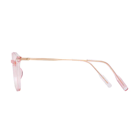 Oval Transparent Pink Reading Glasses