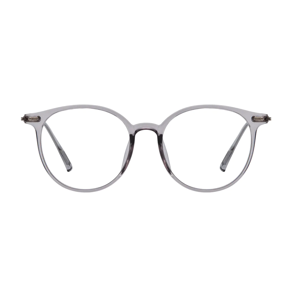 Oval Transparent Gray Eyeglasses