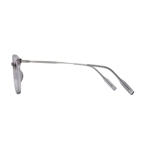 Oval Transparent Gray Eyeglasses