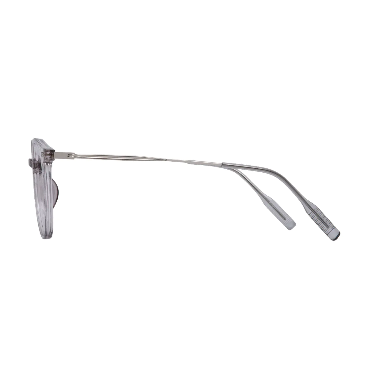 Oval Transparent Gray Eyeglasses