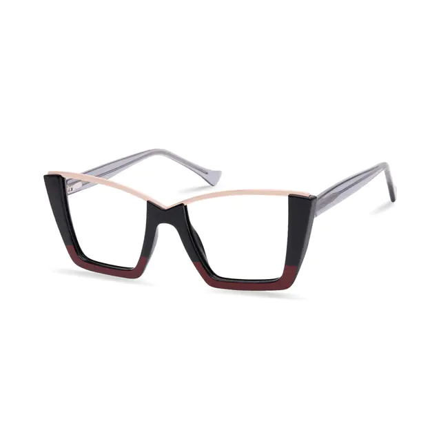 Square Black/Red Eyeglasses