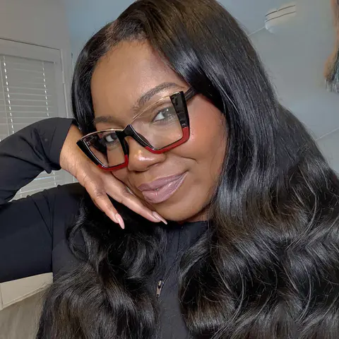 Square Black/Red Eyeglasses