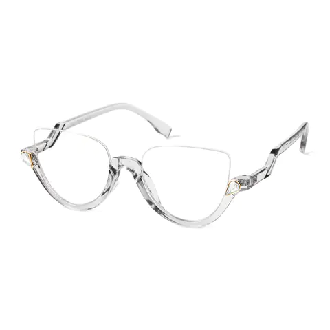 Cat-eye White Eyeglasses
