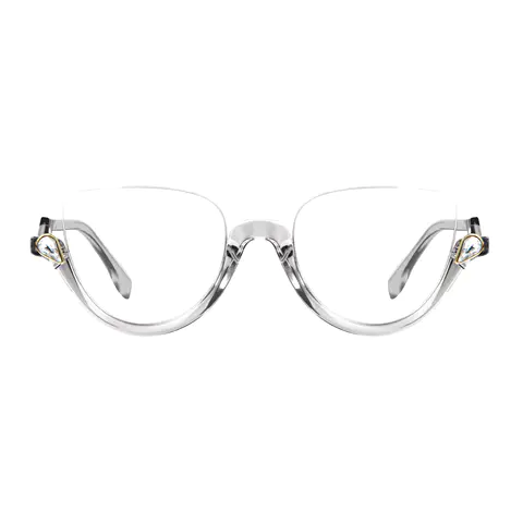 Cat-eye White Eyeglasses