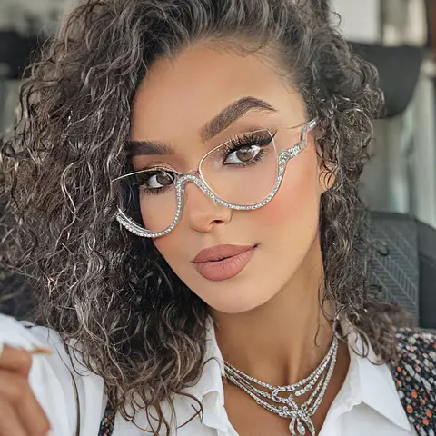 Cat-eye White Eyeglasses