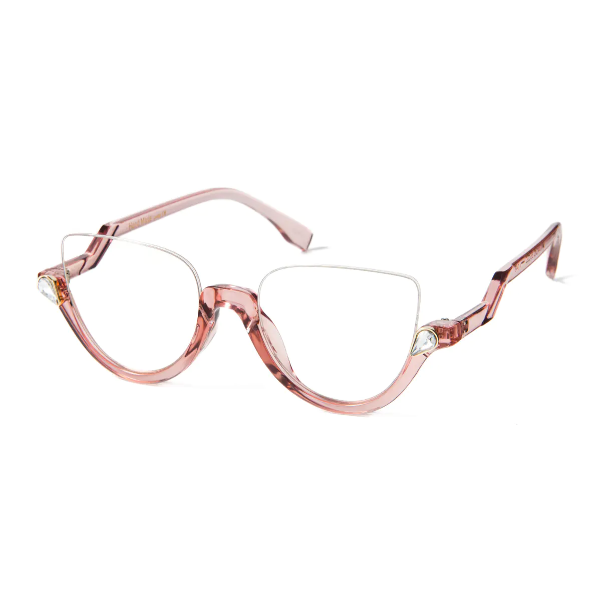 Cat-eye Transparent Pink Eyeglasses