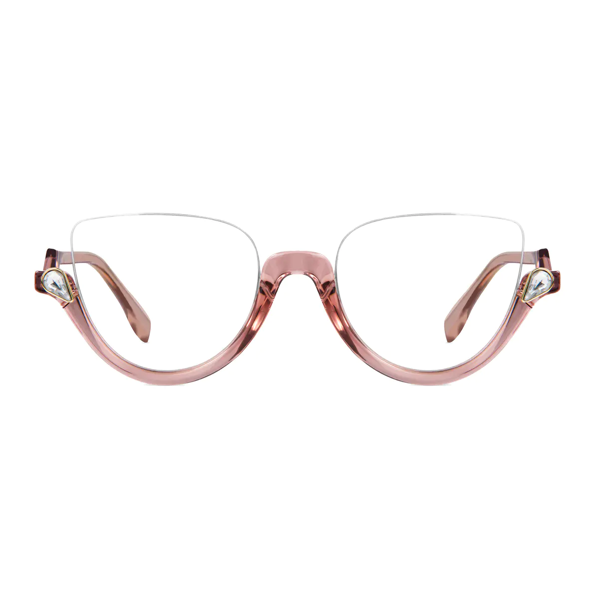 Cat-eye Transparent Pink Eyeglasses