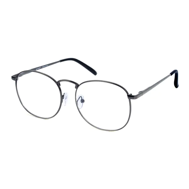 Oval Gray/Silver Eyeglasses