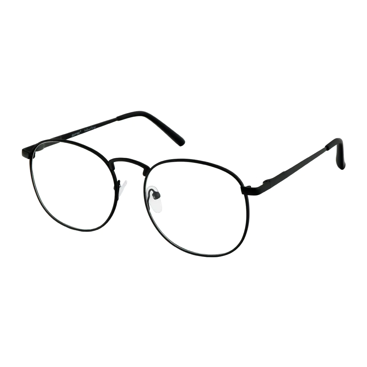 Oval Matte Black Eyeglasses