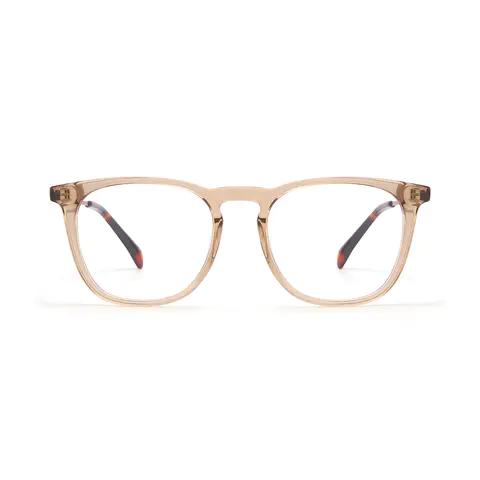 Square Transparent Amber Eyeglasses