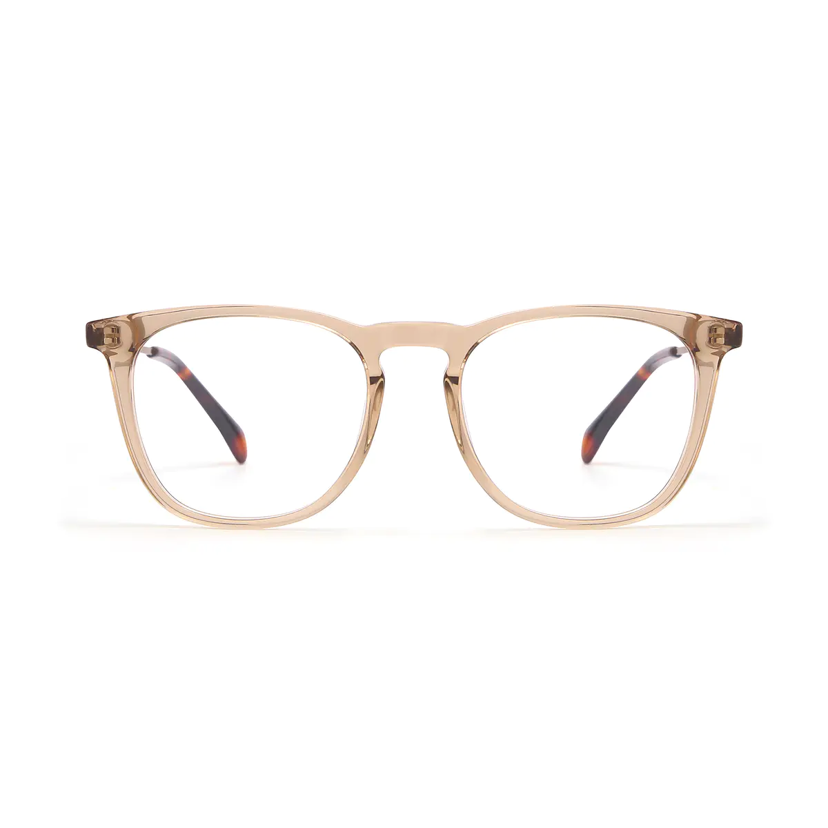 Square Transparent Amber Eyeglasses