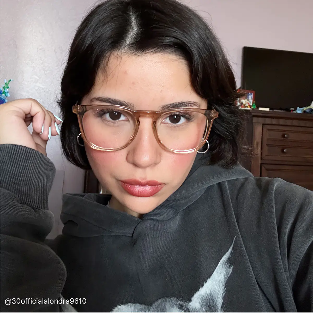 Square Transparent Amber Eyeglasses