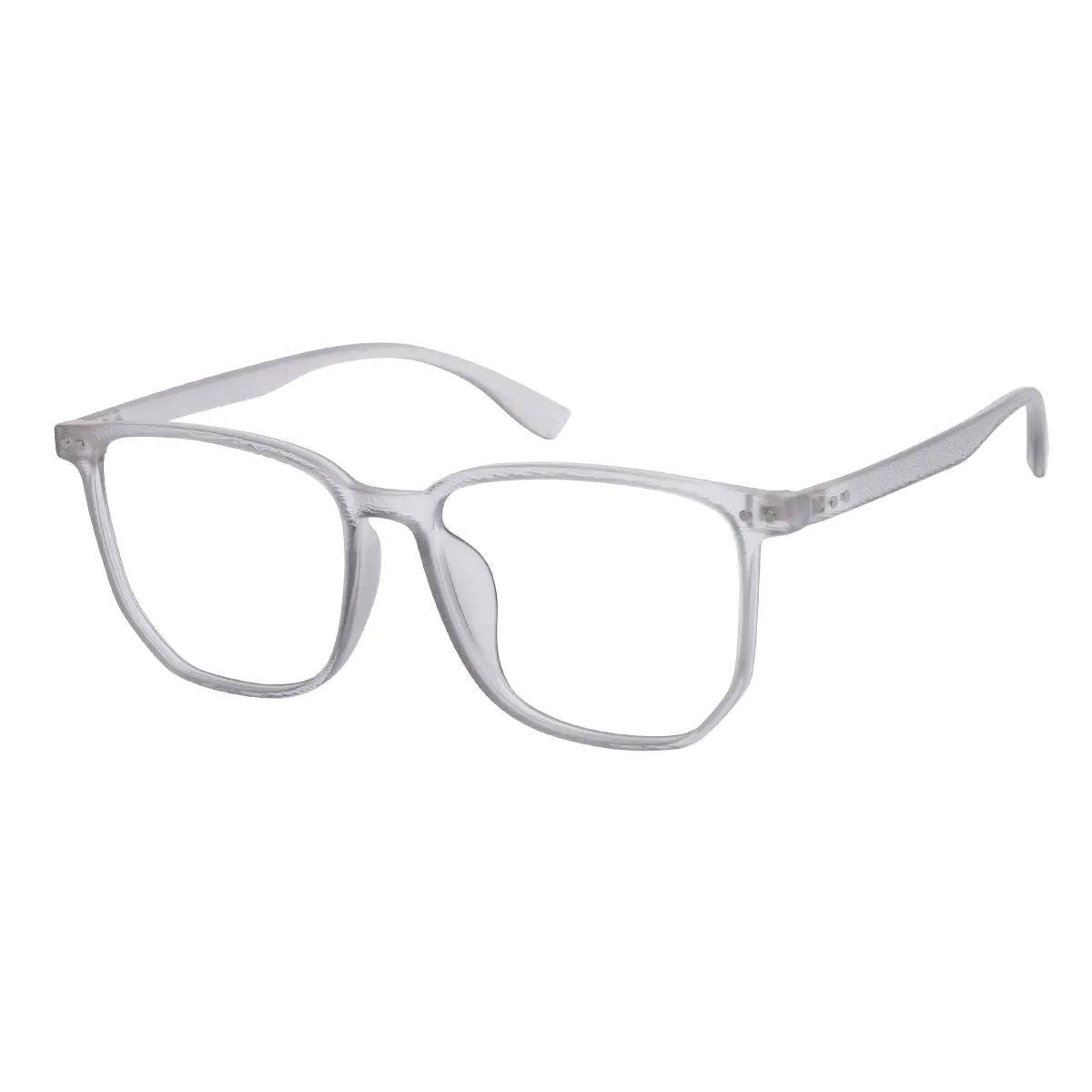 Rectangle Transparent Gray Eyeglasses