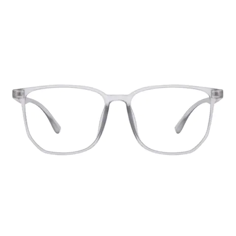Rectangle Transparent Gray Eyeglasses