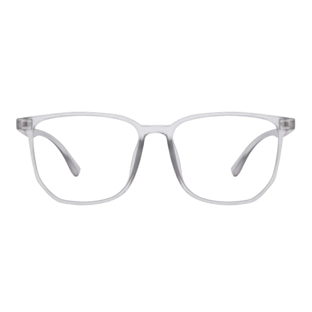 Rectangle Transparent Gray Eyeglasses